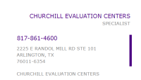 Churchill evaluation centers