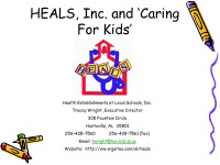 Heals, inc. (health establishments at local schools)